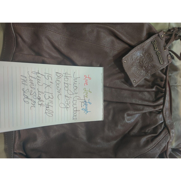 Vtg Juicy Couture Hobo Purse Brown Goatskin Leather - Picture 16 of 16